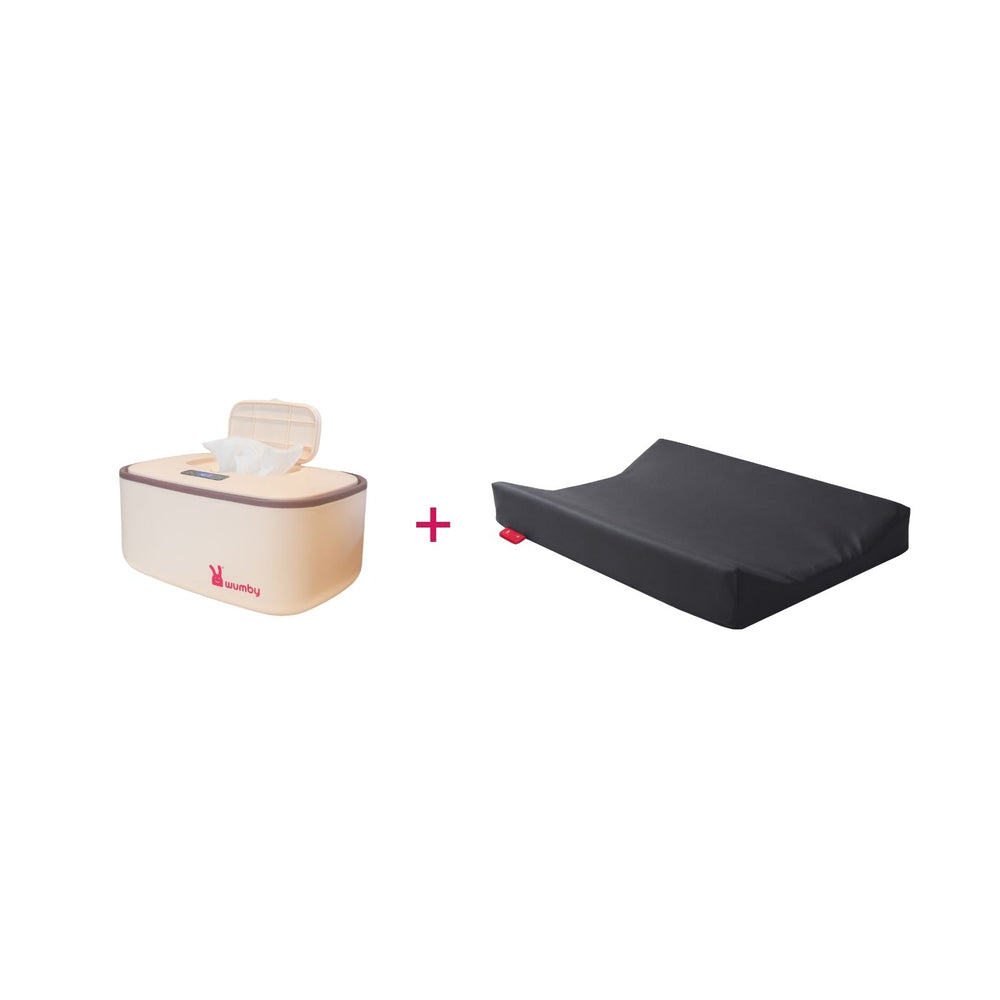 Verwarmd Aankleedkussen + Billendoekjesverwarmer - Charcoal en Vanilla