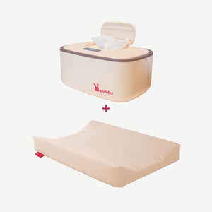 Productafbeelding Verwarmd Aankleedkussen + Billendoekjesverwarmer - Vanilla