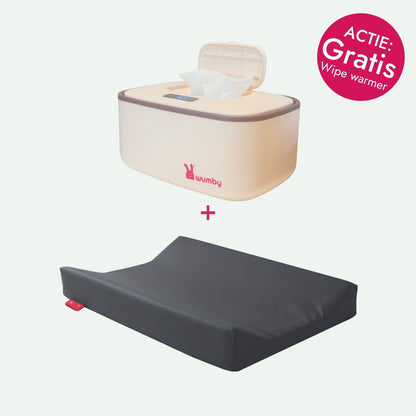 Verwarmd Aankleedkussen + Billendoekjesverwarmer - Charcoal en Vanilla