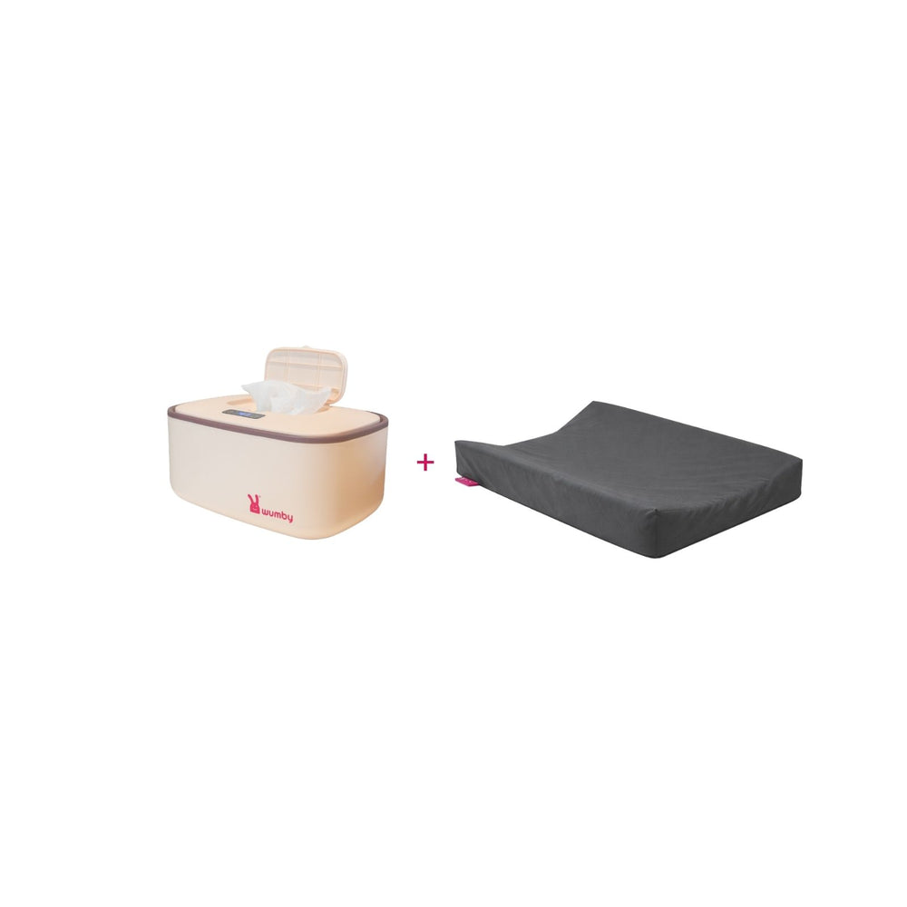Verwarmd Aankleedkussen + Billendoekjesverwarmer - Charcoal en Vanilla