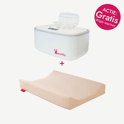 Verwarmd Aankleedkussen +Billendoekjesverwarmer - Vanilla en Wit