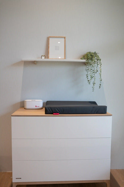 Verwarmd Aankleedkussen + Billendoekjesverwarmer - Charcoal en Wit
