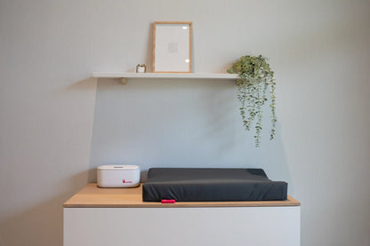 Verwarmd Aankleedkussen + Billendoekjesverwarmer - Charcoal en Wit