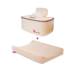 Productafbeelding Verwarmd Aankleedkussen + Billendoekjesverwarmer - Vanilla